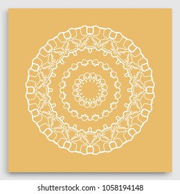 Mandala decoration, geometric round ornament. Stylized floral pattern, isolated colorful design element on a light background. Tribal ethnic arabic, indian, motif. Decorative vector illustration
