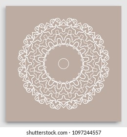 Mandala decoration, geometric round ornament. Stylized floral pattern, isolated colorful design element on a light background. Tribal ethnic arabic, indian, motif. Decorative vector illustration