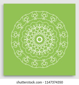 Mandala decoration, geometric round ornament. Stylized floral pattern, isolated colorful design element on a light background. Tribal ethnic arabic, indian, motif. Decorative vector illustration
