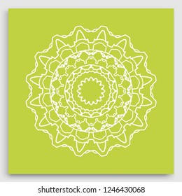 Mandala decoration, geometric round ornament. Stylized floral pattern, isolated colorful design element on a light background. Tribal ethnic arabic, indian, motif. Decorative vector illustration