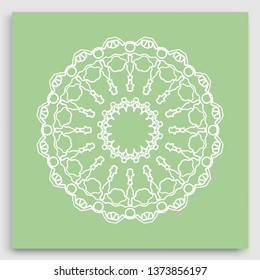 Mandala decoration, geometric round ornament. Stylized floral pattern, isolated colorful design element on a light background. Tribal ethnic arabic, indian, motif. Decorative vector illustration