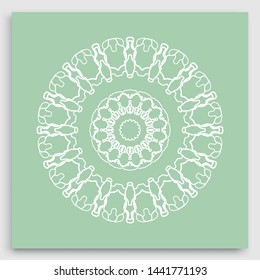 Mandala decoration, geometric round ornament. Stylized floral pattern, isolated colorful design element on a light background. Tribal ethnic arabic, indian, motif. Decorative vector illustration