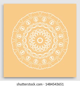 Mandala decoration, geometric round ornament. Stylized floral pattern, isolated colorful design element on a light background. Tribal ethnic arabic, indian, motif. Decorative vector illustration