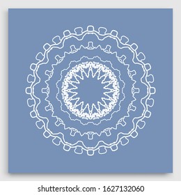 Mandala decoration, geometric round ornament. Stylized floral pattern, isolated colorful design element on a light background. Tribal ethnic arabic, indian, motif. Decorative vector illustration