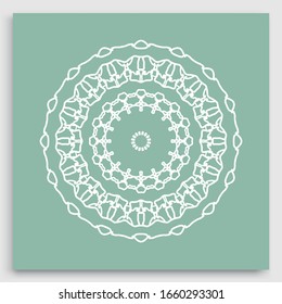 Mandala decoration, geometric round ornament. Stylized floral pattern, isolated colorful design element on a light background. Tribal ethnic arabic, indian, motif. Decorative vector illustration