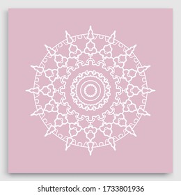 Mandala decoration, geometric round ornament. Stylized floral pattern, isolated colorful design element on a light background. Tribal ethnic arabic, indian, motif. Decorative vector illustration