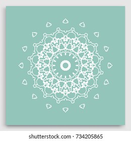 Mandala decoration, geometric round ornament. Stylized floral pattern, isolated colorful design element on a light background. Tribal ethnic arabic, indian, motif. Decorative vector illustration