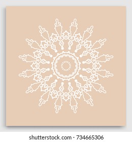 Mandala decoration, geometric round ornament. Stylized floral pattern, isolated colorful design element on a light background. Tribal ethnic arabic, indian, motif. Decorative vector illustration