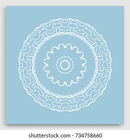 Mandala decoration, geometric round ornament. Stylized floral pattern, isolated colorful design element on a light background. Tribal ethnic arabic, indian, motif. Decorative vector illustration