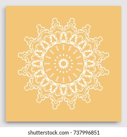 Mandala decoration, geometric round ornament. Stylized floral pattern, isolated colorful design element on a light background. Tribal ethnic arabic, indian, motif. Decorative vector illustration