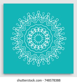 Mandala decoration, geometric round ornament. Stylized floral pattern, isolated colorful design element on a light background. Tribal ethnic arabic, indian, motif. Decorative vector illustration