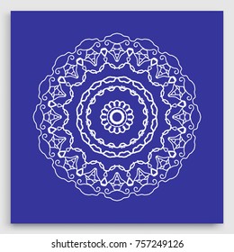 Mandala decoration, geometric round ornament. Stylized floral pattern, isolated colorful design element on a light background. Tribal ethnic arabic, indian, motif. Decorative vector illustration