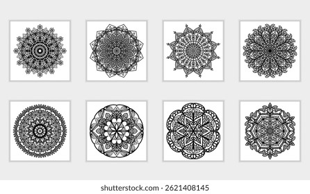 Mandala decoration ornaments set collection template design