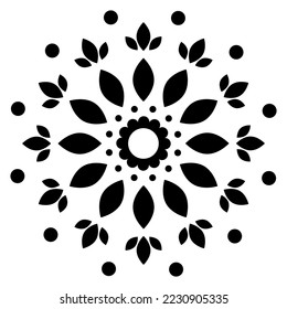 Mandala decoration pattern. Alpona design template

