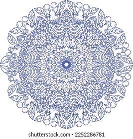 mandala  decoration pattern in blue colors 