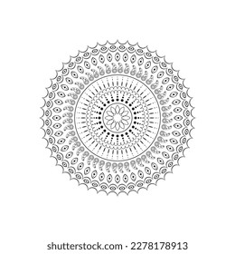 Diseño decorativo de arte de adorno con motivos circulares de Mandala