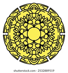 Mandala. Dekoratives Element mit Kreisen für Buchdesign, gedruckte Materialien, Hochzeits- oder Feiereinladungen, für Alben.