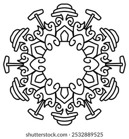 Mandala. Elemento decorativo com círculos para design de livros, materiais impressos, convites de casamento ou celebração, para álbuns.