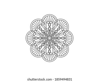 Mandala. Decorative element, flower, ornament. Vector illustration.