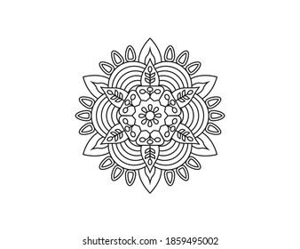 Mandala. Elemento decorativo, flor, adorno. Ilustración vectorial.