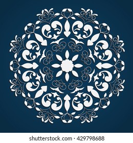 Mandala decorative element. Hand drawn mandala element can be used as invitation card for wedding, birthday and other holiday background. Islam, Arabic and Indian motifs. Vintage decorative element.