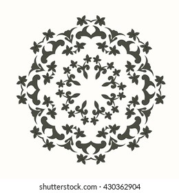 Mandala decorative element. Hand drawn mandala element can be used as invitation card for wedding, birthday and other holiday background. Islam, Arabic and Indian motifs. Vintage decorative element.