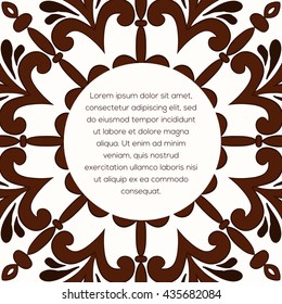 Mandala decorative element. Hand drawn mandala element can be used as invitation card for wedding, birthday and other holiday background. Islam, Arabic and Indian motifs. Vintage decorative element.