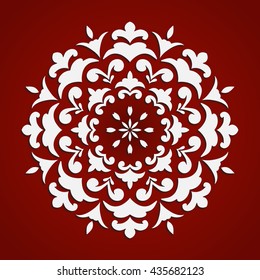 Mandala decorative element. Hand drawn mandala element can be used as invitation card for wedding, birthday and other holiday background. Islam, Arabic and Indian motifs. Vintage decorative element.