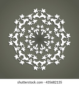 Mandala decorative element. Hand drawn mandala element can be used as invitation card for wedding, birthday and other holiday background. Islam, Arabic and Indian motifs. Vintage decorative element.