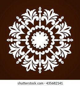 Mandala decorative element. Hand drawn mandala element can be used as invitation card for wedding, birthday and other holiday background. Islam, Arabic and Indian motifs. Vintage decorative element.