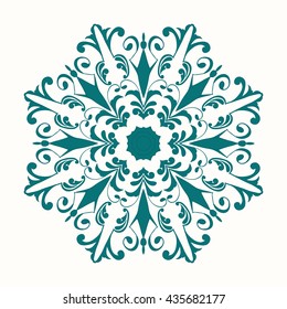 Mandala decorative element. Hand drawn mandala element can be used as invitation card for wedding, birthday and other holiday background. Islam, Arabic and Indian motifs. Vintage decorative element.
