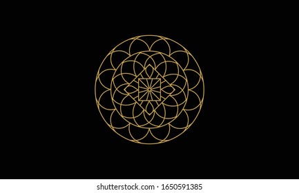 Mandala dekorative Elementgrafik. Vorlage für geometrisches Logo