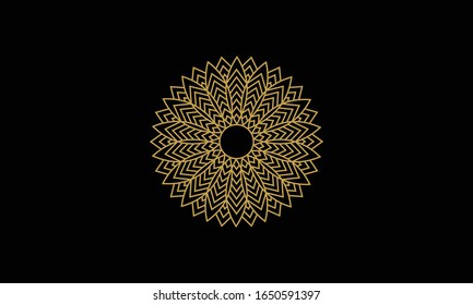 Ilustración decorativa de Mandala. Plantilla de logotipo geométrico