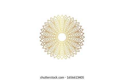 Ilustración decorativa de Mandala. Plantilla de logotipo geométrico