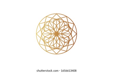 Ilustración decorativa de Mandala. Plantilla de logotipo geométrico