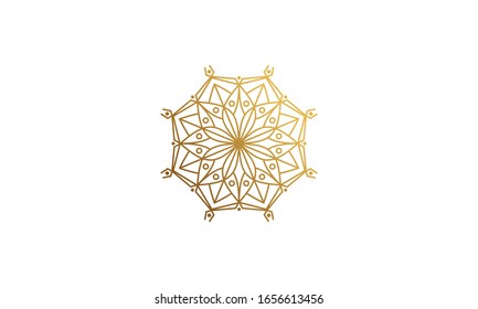Ilustración decorativa de Mandala. Plantilla de logotipo geométrico