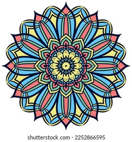 Mandala decorative element. Oriental, mystic, alchemy pattern. Vector. 