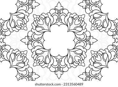 elemento decorativo mandala composición ornamental línea lineal ornamental dibujo a mano alzada patrón de impresión geométrico fondo gráfico