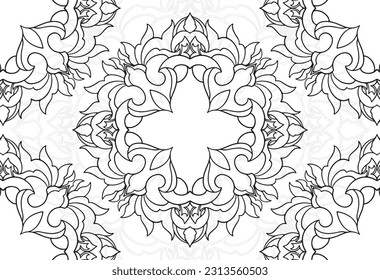 mandala dekorative Elemente Zierzusammensetzung ornamentale lineare Linie Freehand Zeichnung Muster geometrische Grafik Hintergrund