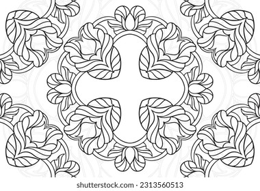 elemento decorativo mandala composición ornamental línea lineal ornamental dibujo a mano alzada patrón de impresión geométrico fondo gráfico