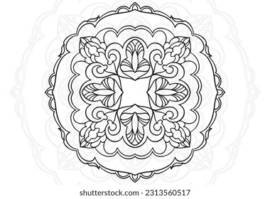 mandala dekorative Elemente Zierzusammensetzung ornamentale lineare Linie Freehand Zeichnung Muster geometrische Grafik Hintergrund