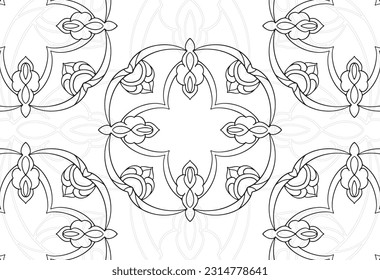 elemento decorativo mandala composición ornamental ornamento patrón de dibujo a mano alzada impresión
