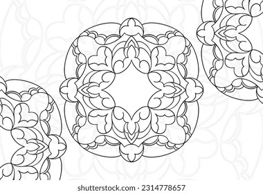 elemento decorativo mandala composición ornamental ornamento patrón de dibujo a mano alzada impresión