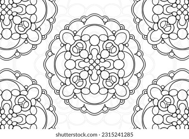 mandala elemento decorativo composición ornamental ornamento diseño de impresión de dibujo a mano alzada 