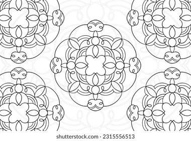 Mandala dekorative Elemente Zierkomposition Freehe und Zeichnung Muster Drucklinie Design