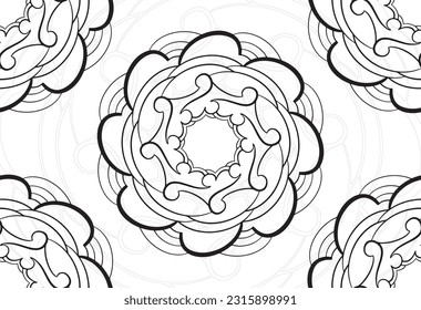 mandala decorative element ornamental composition ornament freehand drawing pattern print line design 