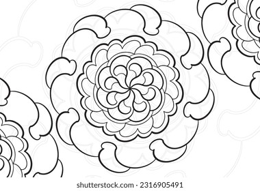 mandala decorative element ornamental composition ornament freehand drawing pattern print line design postcard background