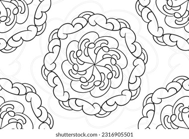 mandala decorative element ornamental composition ornament freehand drawing pattern print line design postcard background