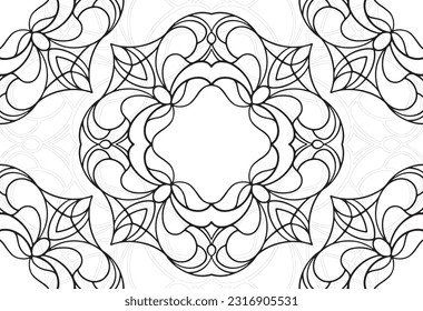 mandala decorative element ornamental composition ornament freehand drawing pattern print line design postcard background