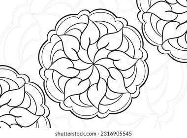 elemento decorativo mandala composición ornamental ornamento patrón de dibujo a mano alzada línea de impresión fondo postal
